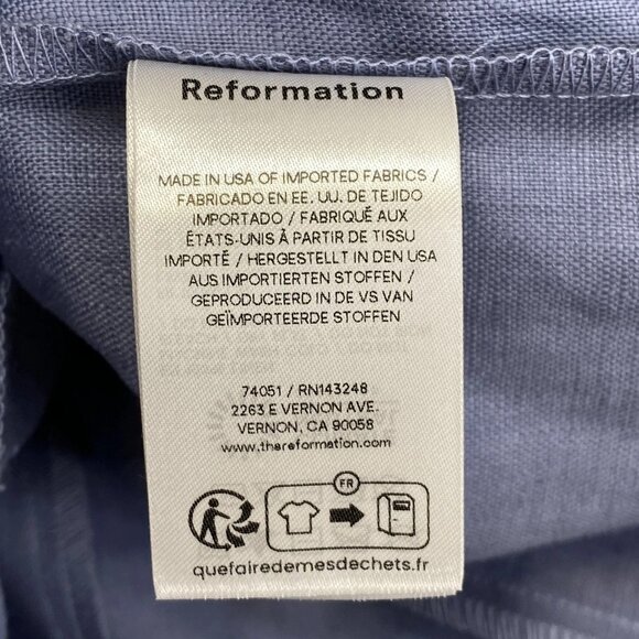 Reformation Women’s Citron Linen Mini Dress Size 2 Cornflower Blue Sleeveless - Picture 2 of 11